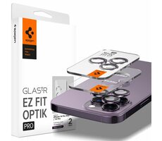 Spigen Glass EZ Fit Optik Pro ochranné sklo na fotoaparát pro Apple iPhone 14 Pro/iPhone 14 Pro Max 2ks fialová