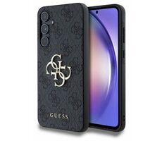 Guess PU 4G Metal Logo Zadní Kryt pro Samsung Galaxy A55 5G šedá