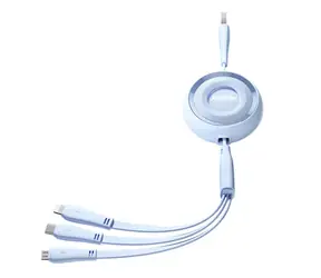 Joyroom S-A40 Nabíjecí kabel 3v1 USB-A (M) - USB-C + MicroUSB + Lightning (M) 3.5A 1m modrá