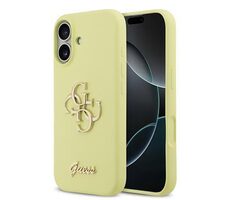 Guess Liquid Silicone 4G Metal Logo Zadní Kryt pro iPhone 17 Yellow