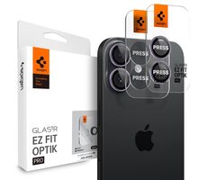 Spigen Glass tR EZ Fit Optik Pro 2 Pack ochranné sklo na čočku fotoaparátu pro Apple iPhone 17 fialová