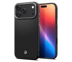 Spigen Enzo Aramid T zadní kryt pro Apple iPhone 17 Pro Max černo-stříbrná