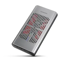 AXAGON EEM2-20GD, USB-C 20Gbps - 2x M.2 NVMe SSD CLONE MASTER kovový box