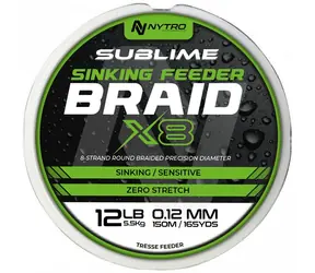 Nytro Šňůra Sublime X8 Sinking Feeder Braid 150m 0,12mm 5,9kg