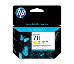HP CZ136A originální cartridge 711 žlutá 3-pack