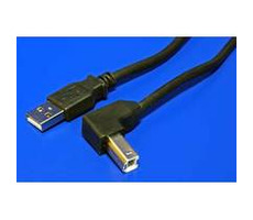 Wiretek Kabel USB2.0 A-B 2m (A-M/B-M) černý, lomený konektor B
