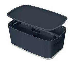 Leitz MyBox Cosy Úložný box s víkem + Organizér s držadlem velikost S sametová šedá