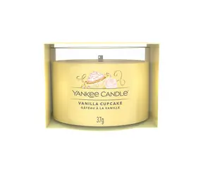 Yankee Candle Vanilla Cupcake 37g - Plněná votivní svíčka ve skle