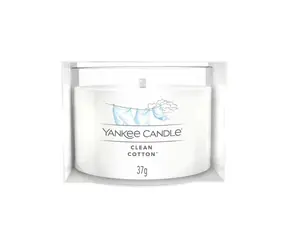 Yankee Candle Clean Cotton 37g - Plněná votivní svíčka ve skle
