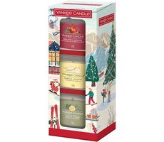 Yankee Candle dárková sada 3 skleněných votivních svíček Holiday Party 2025