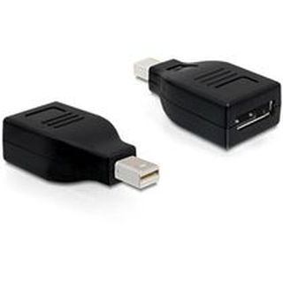 Delock adaptér Displayport mini samec > Displayport samice, černý