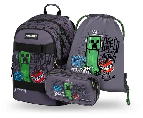 BAAGL SET 3 - Školní set Skate Minecraft TNT: Batoh