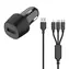 2GO 3in1 černá / Autonabíječka / 15W / Micro-USB & Lightning & USB-C