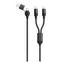 2GO DUO černá / Nabíjecí kabel / USB-A & USB-C na 2x USB-C / 1,2 m