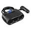 2GO černá / Rozbočovač do zapalovače / 3x 12V / USB-A / USB-C / 120W