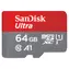 SanDisk Ultra microSDXC 64GB / Paměťová karta / Class 10 / UHS-I / A1 / čtení 140 MB/s
