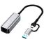 Colorway adaptér USB-C a USB-A na RJ45 / Síťový adaptér / 18 cm