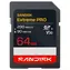 SanDisk Extreme PRO SDXC 64 GB / Paměťová karta / Class 10 / čtení/zápis 200/90 MB/s / vhodná pro 4K