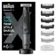 Braun Series XT5300 černá / Holicí strojek / voděodolný / 45 min provoz / zastřihovač na tvář i tělo / 6 nástavců