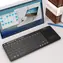 C-TECH WLTK-03 černá / Bezdrátová klávesnice s touchpadem / Bluetooth 5.0 + 2.4 GHz / USB-C / LED