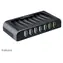 AKASA Connect 7 FC černá / USB hub / 5x USB-A 2.0 / 2x USB FastCharge / s napájením