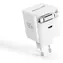 RealPower GaN 65W bílá / Síťová nabíječka / 2x USB-C / vestavěný kabel / PD