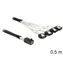 DeLock Mini SAS HD SFF-8643 / Kabel / 4x SATA 7-pin / St/St / 0,5 m