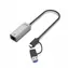Unitek / Síťový adaptér / USB-C + USB-A na RJ45 / 2,5 Gbps