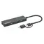Manhattan Kombi-Hub černá / USB hub / 4x USB-A + USB-C / USB 3.2 Gen 1 / 5 Gbit/s / Bus Power