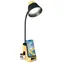 Immax IDEAL světlé dřevo, černá / LED stolní lampička / Qi nabíjení / CCT / 8 W / 800 lm / budík s hodinami