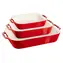 STAUB Sada obdélníkových keramických pekáčů červená / 3 ks