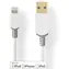 Nedis Lightning kabel 2m bílá/šedá / Datový kabel / USB-A 2.0 (M) - Lightning 8-pin (M) / 480 Mbps / Pozlacené konektory