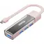 Unitek růžová / USB hub / USB-C + USB-A / 5 Gbps / obousměrný