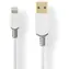 Nedis bílá, šedá / Datový kabel / USB-A (M) - Lightning (M) / USB 2.0 / 480 Mbps / pozlacené konektory / 3 m