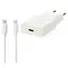 Nedis GaN 20W bílá / Síťová nabíječka / USB-C / PD3.0 / + kabel USB-C - Lightning 1 m