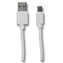2GO bílá / Datový a nabíjecí kabel / USB-A na Micro-USB / 1 m / nylon