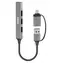 PORT CONNECT 900160 stříbrná / USB hub / 1x USB 3.0 / 3x USB 2.0 / USB-A/USB-C konektor