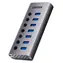 Unitek H1314A01-EU šedá / USB hub / 7x USB-A 3.0 / LAN / čtečka SD karet / PD 100W
