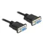 DeLock RS-232 Sub-D9 / Sériový kabel / null modem / samice-samice / 2 m / černá