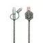 ThumbsUp! Slytherin zelená, šedá / Nabíjecí kabel / 3v1 / USB-A, Micro-USB, Lightning, USB-C / 1 m