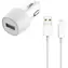 2GO bílá / Autonabíječka / USB-A / 10 W / 5 V / 2,1 A / s kabelem Lightning