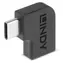 Lindy USB-C 90° černá / Adaptér / USB-C - USB-C / USB 3.2 Gen 2x2 / 20 Gbit/s