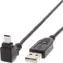 Techly USB-A - Mini-USB B 1,8 m černá / Kabel / USB 2.0 / úhlový konektor
