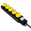 LogiLink přepěťová ochrana 5 zásuvek IP44 černá / Přepěťová ochrana / 1,5 m / 230 V / 16 A