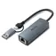 Lindy 43415 USB-C / Síťový adaptér / USB 3.2 Gen 2 / RJ45 / 5 Gbps