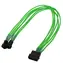 Nanoxia 4-pin Molex - 2x 3-pin zelená / Prodlužovací kabel / 30 cm / Single sleeve