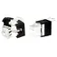 XtendLan Keystone jack RJ45 bílo-černá / CAT6 / UTP / zaklapávací