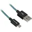 Sharkoon USB 2.0 A - Micro-B černá/modrá / USB kabel / Hliníkový opletený plášť / Nabíjení 3A / 1m
