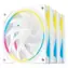 DEEPCOOL FL12R SE bílá / Ventilátor / Sada 3 kusy / 120 mm / Reverzní / ARGB / PWM