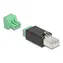 DeLock černá, zelená / Adaptér / RJ45 (M) na svorkovnici 3 pin / AWG 26/16 / plastové tělo